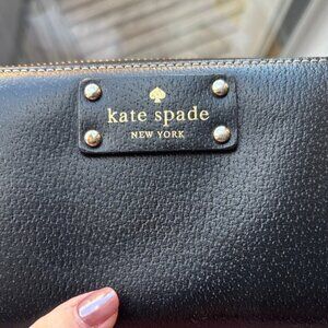 Kate Spade New York Wellesley Neda Zip-Around Black Leather Wallet